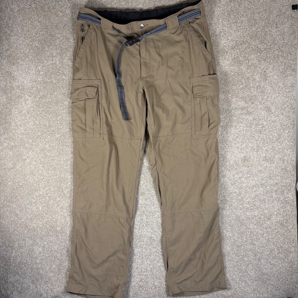 Duluth Trading Co Mens 2XL x 34 Brown Nylon Cargo Hiking Work Pants with Belt